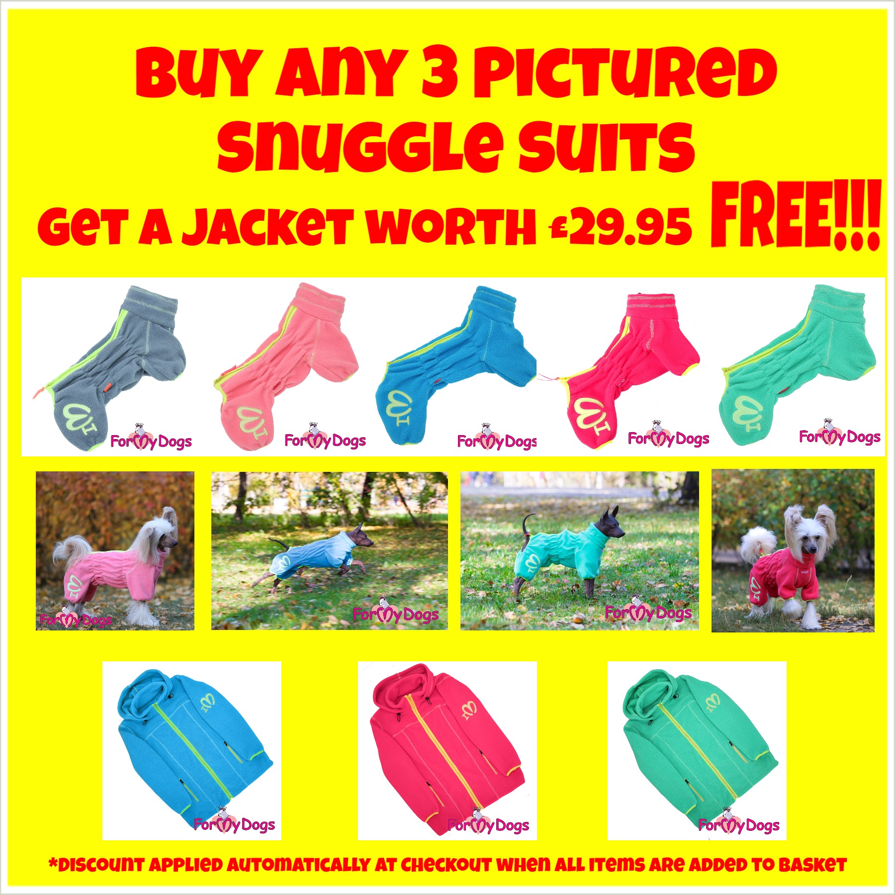 Buy3 Snuggle Suits Get a FREE £29.95 Jacket!